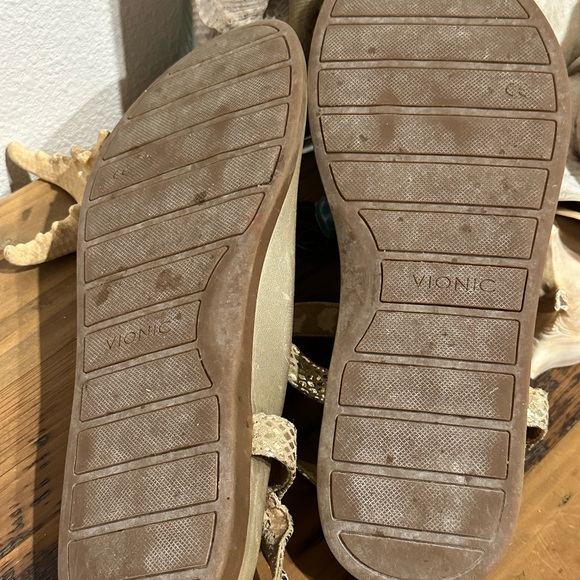 Vionic Gold Snake Print Sandals with Crystal Accents - Picture 7 of 13